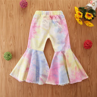 Load image into Gallery viewer, Kid Girl Tie Dye Ripped Flared Pants Wholesale 02307082
