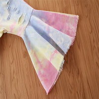 Load image into Gallery viewer, Kid Girl Tie Dye Ripped Flared Pants Wholesale 02307082
