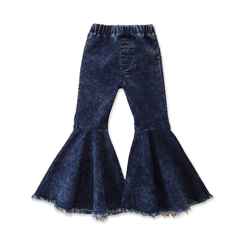 Kid Girl Trendy Flared Denim Pants Wholesale 84836878