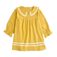Load image into Gallery viewer, Kid Girl Turndown Collar Yellow Dress Wholesale 93517156
