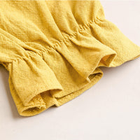 Load image into Gallery viewer, Kid Girl Turndown Collar Yellow Dress Wholesale 93517156
