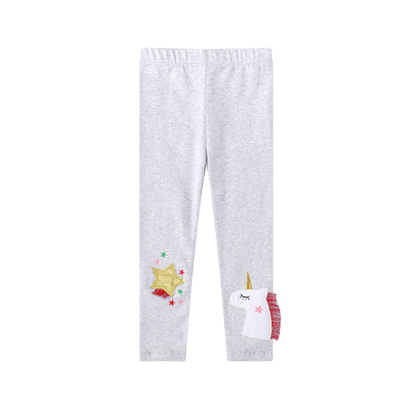 Baby Kid Girls Star Unicorn Embroidered Pants Wholesale 91767447