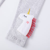 Load image into Gallery viewer, Baby Kid Girls Star Unicorn Embroidered Pants Wholesale 91767447
