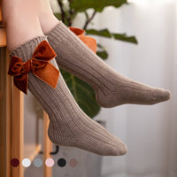 Load image into Gallery viewer, Kid Girl Velvet Bowknot High Top Socks Wholesale 38815816
