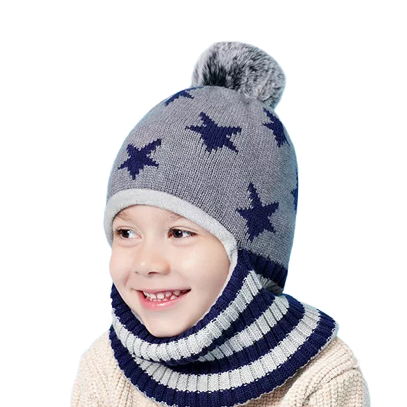 Kid Pom Pom Star Knit Beanie Wholesale 36665761