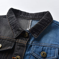 Load image into Gallery viewer, Little Boy Colorblock Fringed Denim Trucker Jacket Wholesale 83603157
