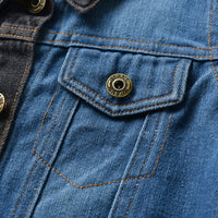 Load image into Gallery viewer, Little Boy Colorblock Fringed Denim Trucker Jacket Wholesale 83603157
