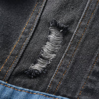 Load image into Gallery viewer, Little Boy Colorblock Fringed Denim Trucker Jacket Wholesale 83603157
