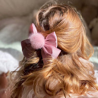 Load image into Gallery viewer, Little Girl Silk Pom Pom Hair Clip Wholesale 47493631
