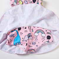 Load image into Gallery viewer, Little Girl Unicorn Print Off Shoulder Swimsuit Dress Wholesale 71292861
