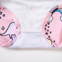 Load image into Gallery viewer, Little Girl Unicorn Print Off Shoulder Swimsuit Dress Wholesale 71292861
