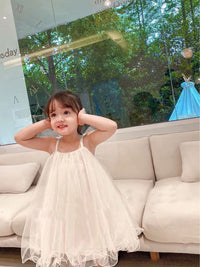 Load image into Gallery viewer, Little Girls Butterfly Mesh Cami Dress Wholesale 21513102
