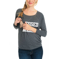Load image into Gallery viewer, Maternity BLESSED MAMA Nursing Top Wholesale 31035346
