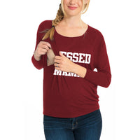 Load image into Gallery viewer, Maternity BLESSED MAMA Nursing Top Wholesale 31035346
