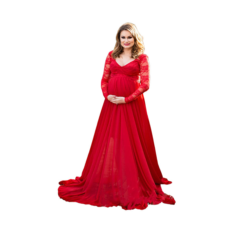 Maternity Solid Color Lace Dresses Wholesale 79916186