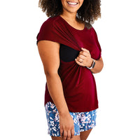 Load image into Gallery viewer, Maternity Solid Color Nursing Modal T-Shirt Wholesale 05013199
