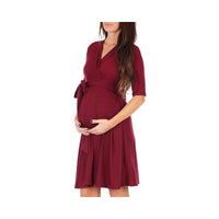 Load image into Gallery viewer, Maternity V Neck Plain Belted Dress Wholesale 89655209
