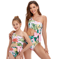 Load image into Gallery viewer, Mommy And Me Leaves One Shoulder One Piece Swimsuit Wholesale 14393228
