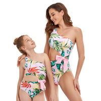 Load image into Gallery viewer, Mommy And Me Leaves One Shoulder One Piece Swimsuit Wholesale 14393228
