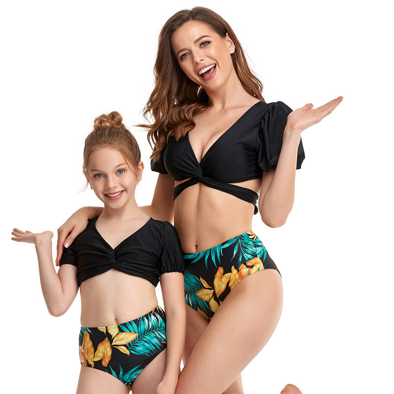 Mommy and Me Printed Two Piece Swimwear Wholesale 44523188