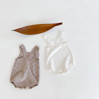 Load image into Gallery viewer, Baby Girls Solid Color Crochet Rompers Wholesale 211116280
