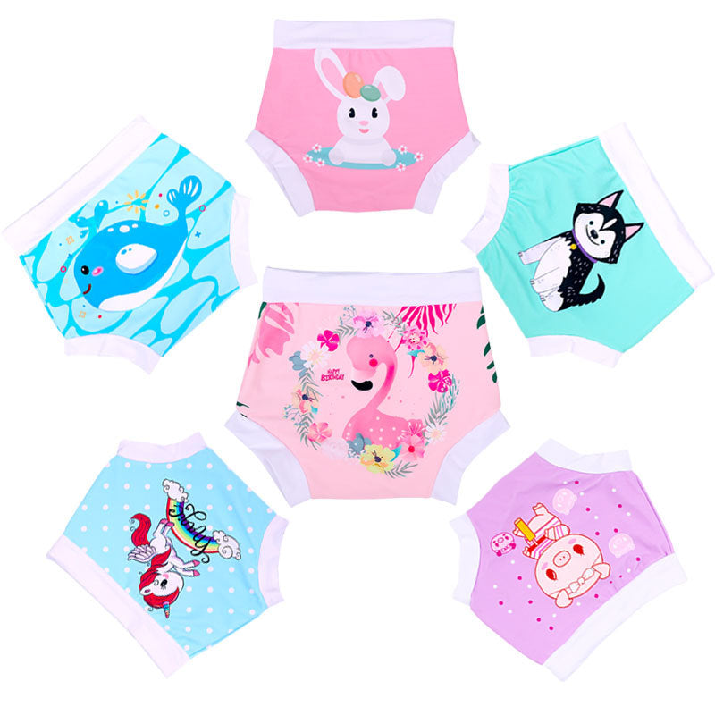 Unisex Color-blocking Flamingo Cartoon Unicorn Print Beach Shorts Swimwears Wholesale 22060656