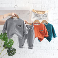 Load image into Gallery viewer, 2 Pieces Set Baby Kid Boys Solid Color Tops And Pants Wholesale 221202168
