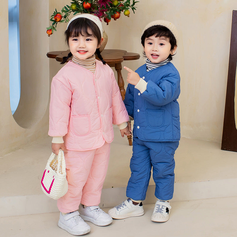 2 Pieces Set Baby Kid Unisex Solid Color Jackets Outwears And Pants Wholesale 221202171