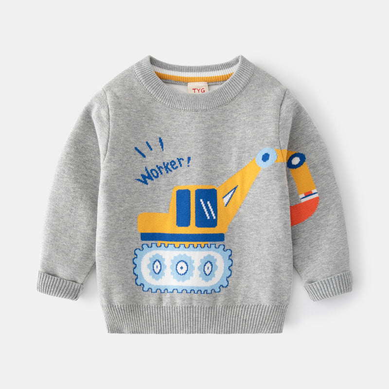Baby Kid Boys Letters Car Cartoon Sweaters Knitwear Wholesale 220819398