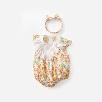 Load image into Gallery viewer, Baby Girls Flower Print Rompers Wholesale 230213323
