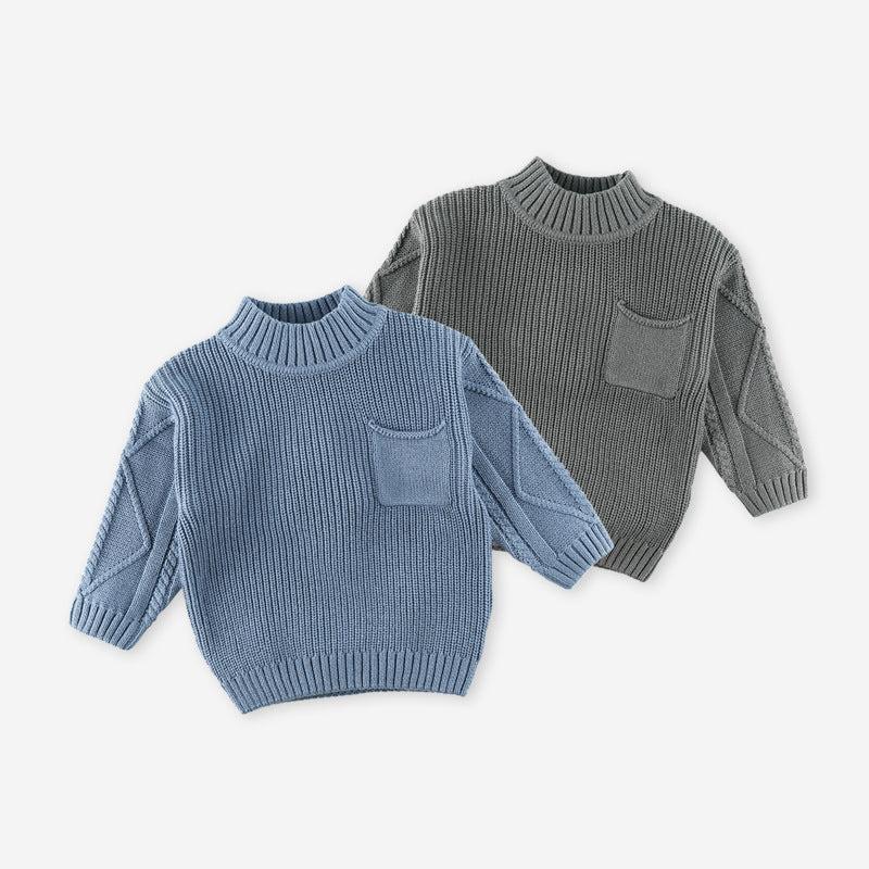 Baby Kid Boys Solid Color Sweaters Knitwear Wholesale 230210108