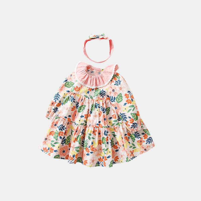 Baby Kid Girls Flower Print Dresses Wholesale 230213294