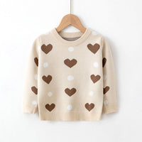 Load image into Gallery viewer, Baby Kid Girls Color-blocking Love heart Sweaters Wholesale 221130165
