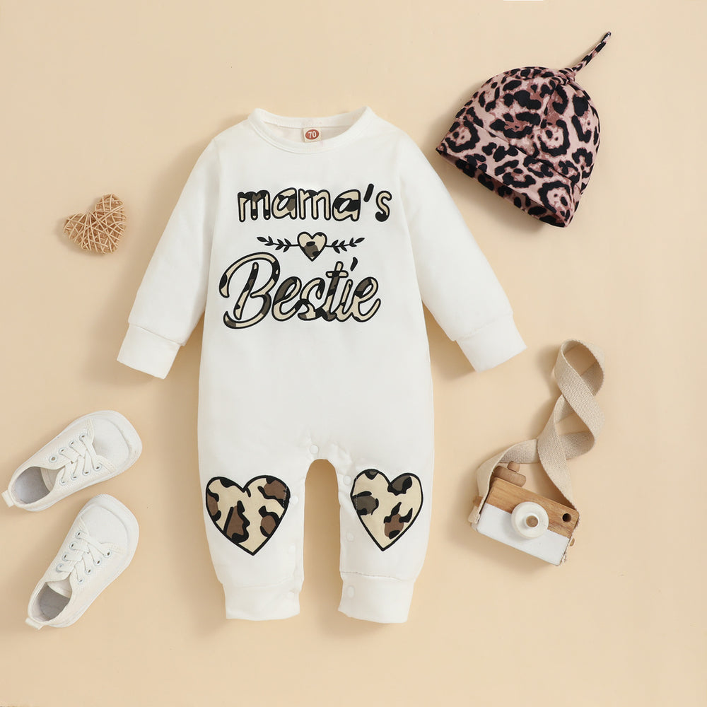 Baby Unisex Letters Love heart Print Jumpsuits Hats Wholesale 230103499