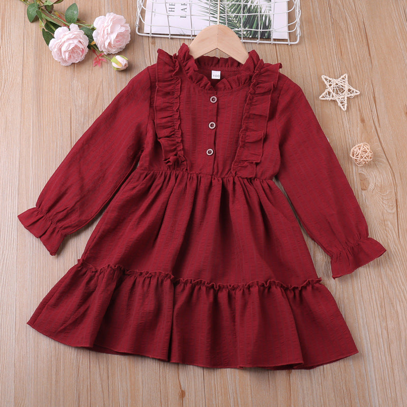 Baby Kid Girls Solid Color Dresses Wholesale 22120257