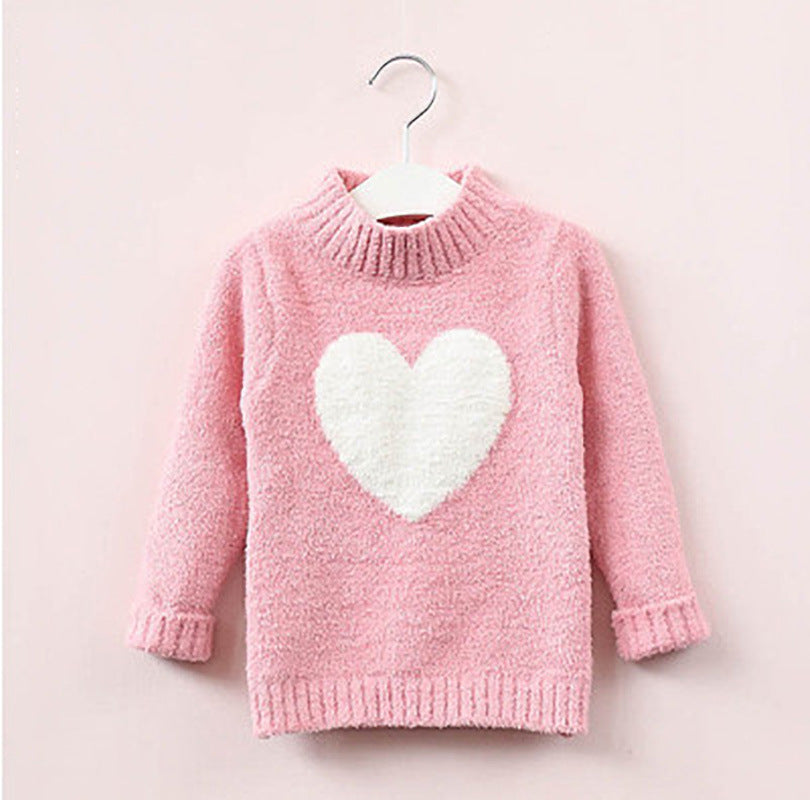 Kid Girls Love heart Crochet Sweaters Wholesale 22120241