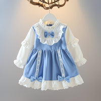 Load image into Gallery viewer, Baby Kid Girls Color-blocking Bow Dresses Wholesale 230105171

