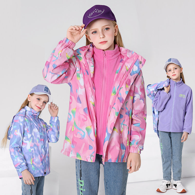 Kid Big Kid Girls Camo Jackets And Solid Color Outwears Wholesale 220829492