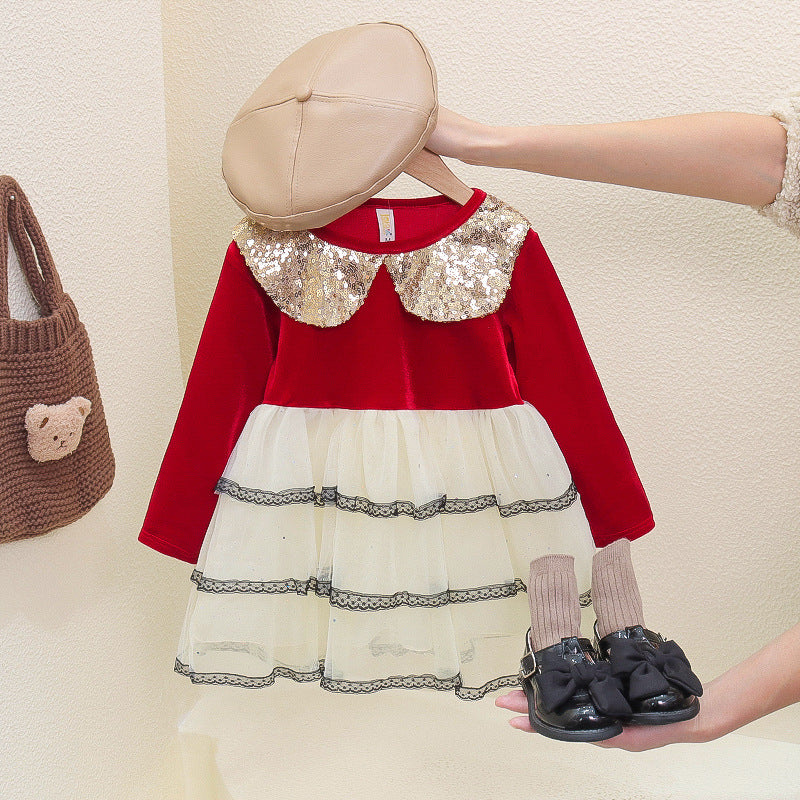 Baby Kid Girls Color-blocking Birthday Dresses Wholesale 230105745