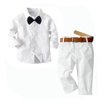 Load image into Gallery viewer, 2 Pieces Set Baby Kid Boys Bow Shirts And Solid Color Pants Wholesale 221214194
