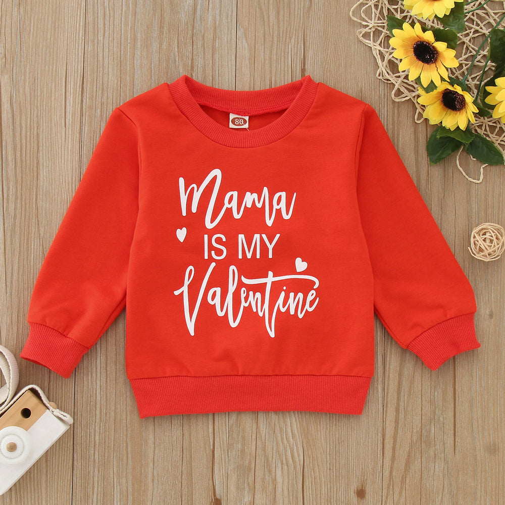 Baby Kid Girls Letters Love heart Print Valentine's Day Hoodies Swearshirts Wholesale 221229695