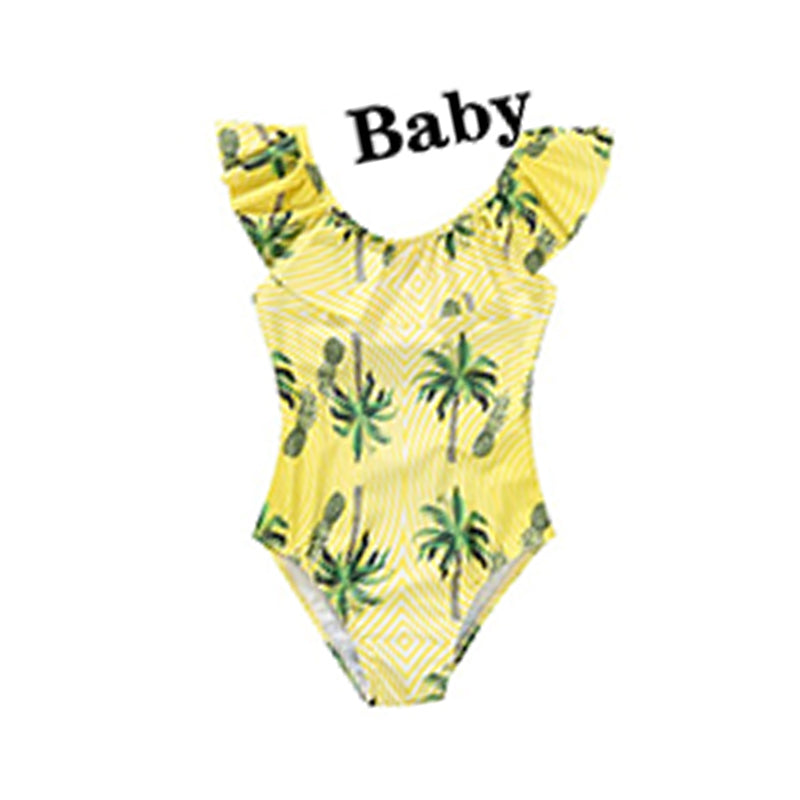 Parent Child Coconut Tree Swimwear  Wholesale 90894614