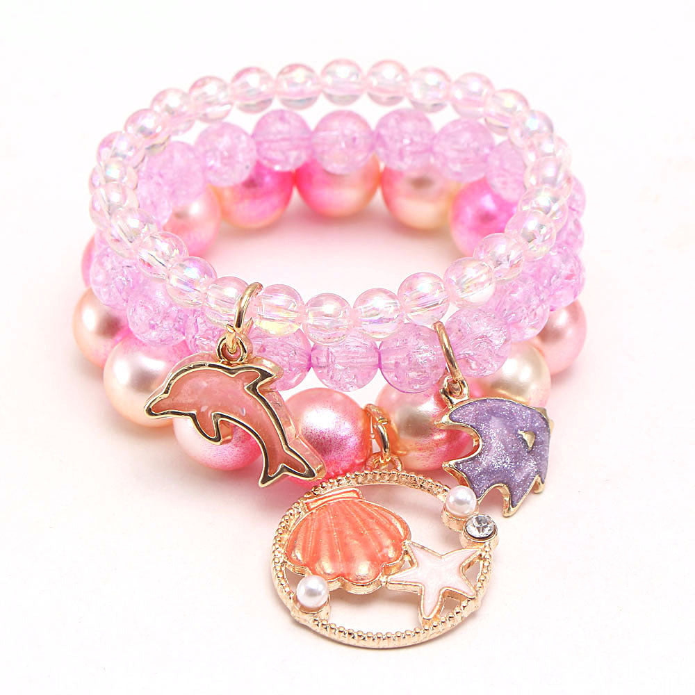 Sea Theme Bubblegum Beaded Chunky Bracelet Wholesale 89623638