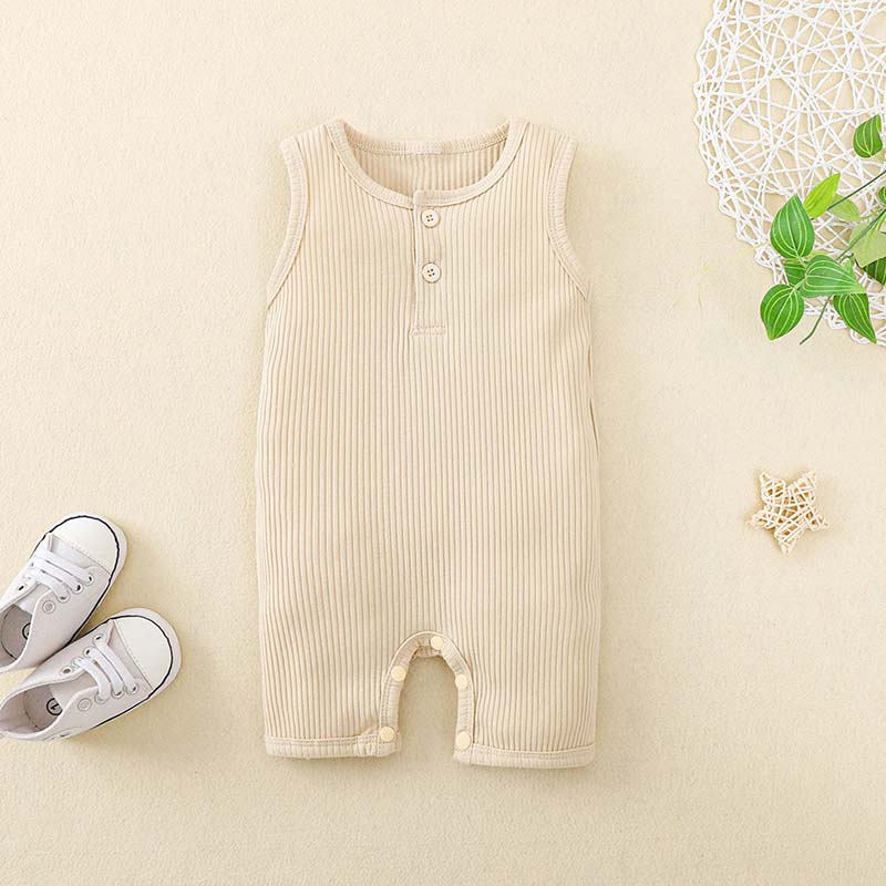 Solid Color Infant Ribbed Romper Wholesale 61402666