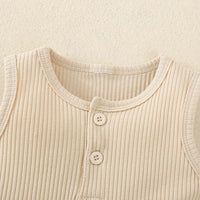 Load image into Gallery viewer, Solid Color Infant Ribbed Romper Wholesale 61402666
