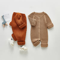Load image into Gallery viewer, Spring Baby Solid Color Knit Jumpsuit Wholesale 60683234
