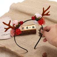 Load image into Gallery viewer, Sweet Girl Christmas Floral Antlers Headband Wholesale 86025940
