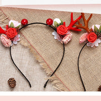 Load image into Gallery viewer, Sweet Girl Christmas Floral Antlers Headband Wholesale 86025940
