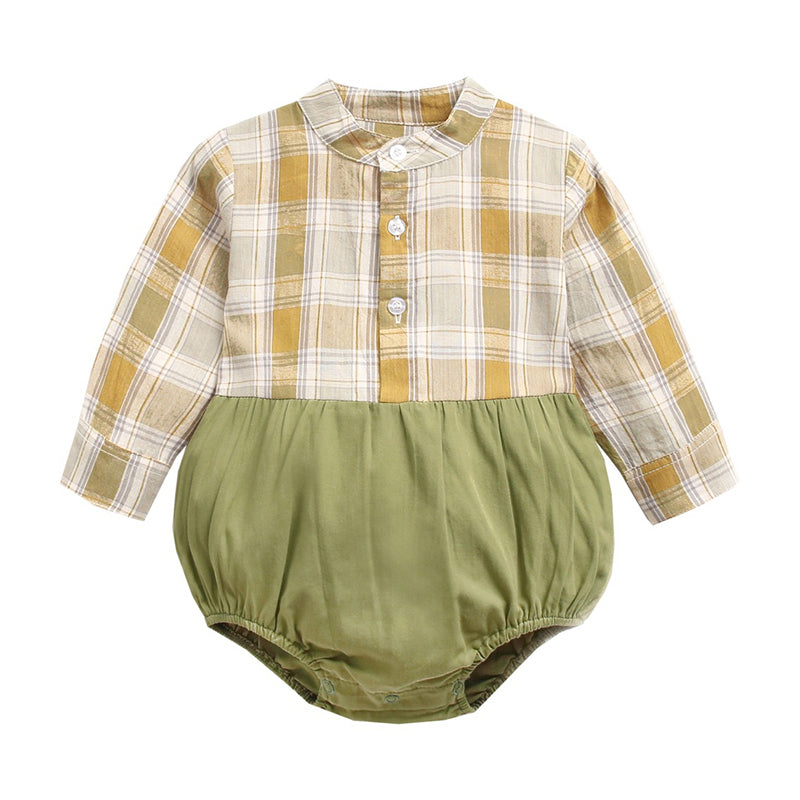 Toddler Boy Plaid Long Sleeve Bodysuit Wholesale 03307217