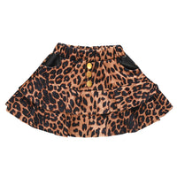 Load image into Gallery viewer, Toddler Girl Button Decor Leopard Print Skirt Wholesale 40725412
